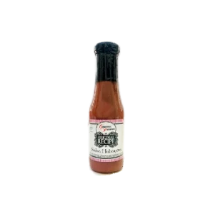 Salsa Habanera Original Recipe 300gr Una jarra de 300 gr de salsa picante elaborada con habaneros frescos, sal marina y especias naturales. La salsa tiene un color rojo intenso y un sabor picante y afrutado. Es ideal para acompañar carnes, pescados, verduras, tacos, burritos y mucho más.