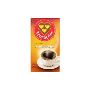 Café 3 Corações Tradicional 500gr es un café brasileño molido de alta calidad. Está hecho con una mezcla de granos arábica y robusta, y tiene un sabor fuerte e intenso. El café es perfecto para disfrutar por la mañana o por la tarde, y se puede preparar en una cafetera, una prensa francesa o una máquina de café espresso.