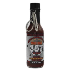 Salsa picante Mad Dog 357 Silver Edition con un llavero en forma de bala, un regalo perfecto para los amantes de la comida picante