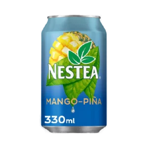 Nestea Mango-Piña es una bebida de té frío sin gas con un sabor a mango y piña. Se presenta en una lata de 330 ml.