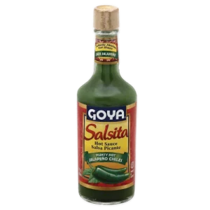 La Salsita Jalapeño Goya de 226ml es una salsa picante elaborada con chiles jalapeños frescos. Es una salsa versátil que se puede usar para agregar sabor a una variedad de platos, como tacos, burritos, enchiladas, quesadillas, nachos, sopas, guisos y huevos.