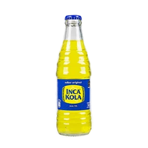 Inca Kola, en su presentación de 300ml, es una refrescante bebida gaseosa de color amarillo dorado y sabor dulce, originaria del Perú. Su sabor único la diferencia de las colas tradicionales, ya que está elaborada principalmente con hierba luisa (Aloysia citrodora), una planta aromática nativa de los Andes peruanos.